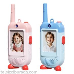 Çok Fonksiyonlu Görüntülü Çocuk Telsizi Walkie Talkie İnterkom İkili Paket