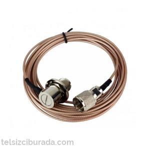 RG316 Coaxial Kablo UHF+PL-259 Konnektörlü Telsiz Anten Kablosu