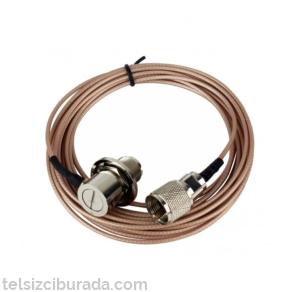 RG316 Koaksiyel Kablo UHF PL-259 Konnektörlü | Telsiz Anten RF Bağlantı Kablosu
